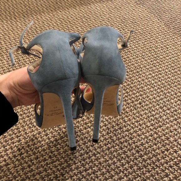 JIMMY CHOO blue suede lancer heels - Picture 4 of 6